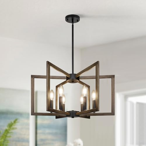 6-Light Kitchen Island Pendant Lights，Modern Farmhouse Kitchen Ideas Light Fixture，Industrial Han...