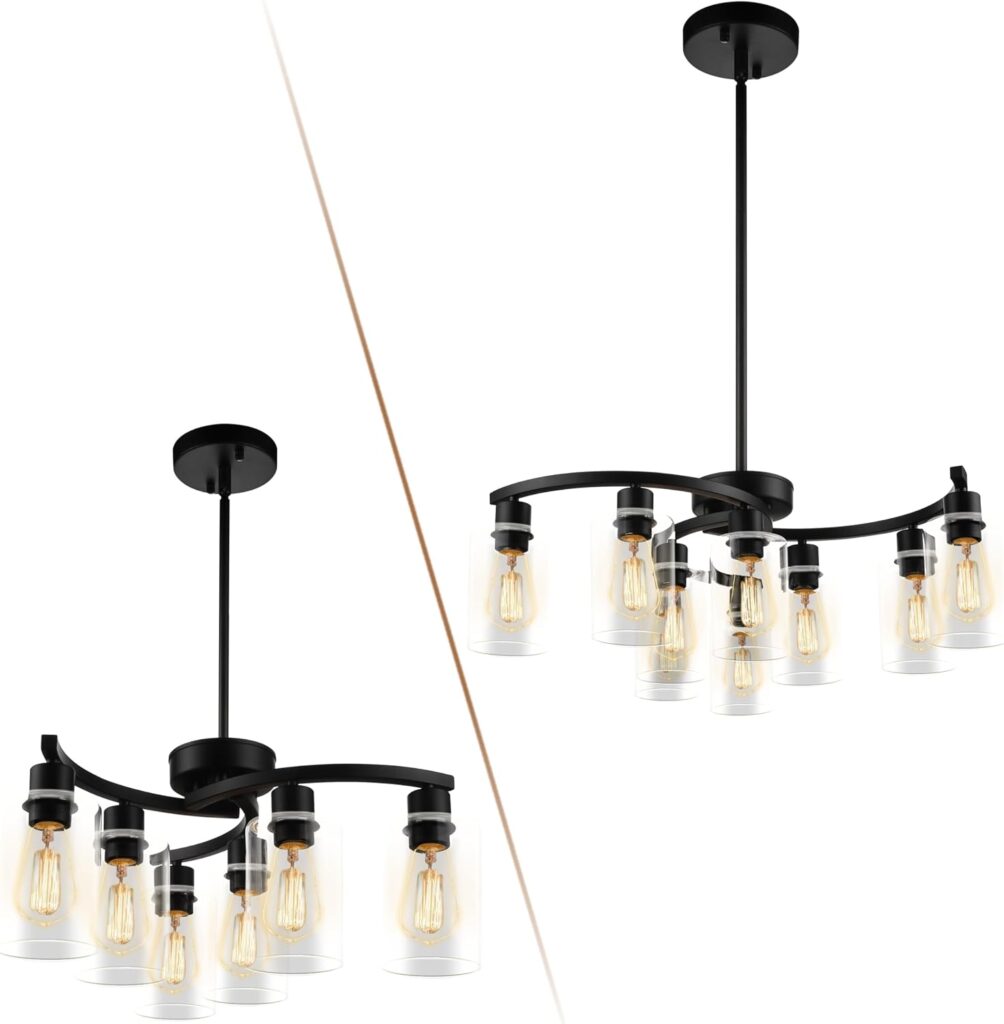 Sigaitwei 6-Light and 9-Light Modern Black Chandeliers