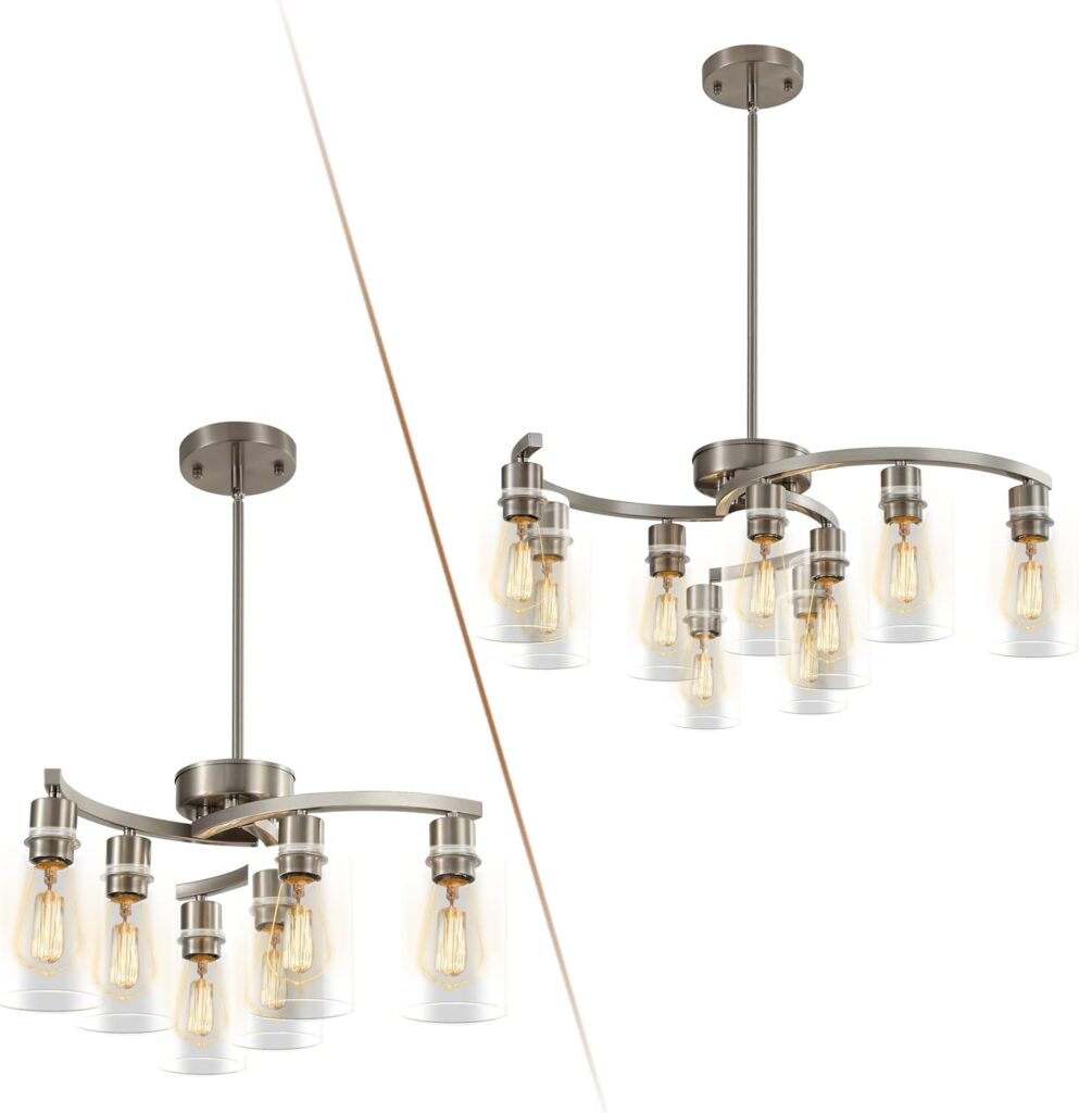 Sigaitwei 6-Light and 9-Light Brushed Nickel Chandelier